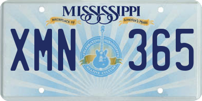 MS license plate XMN365
