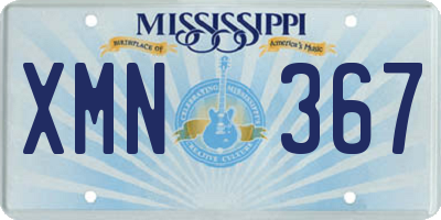 MS license plate XMN367