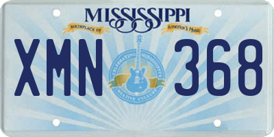 MS license plate XMN368
