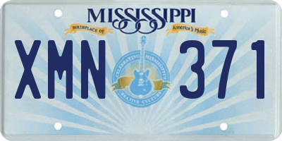 MS license plate XMN371