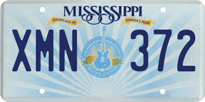 MS license plate XMN372