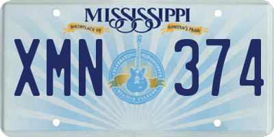 MS license plate XMN374