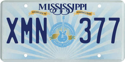 MS license plate XMN377