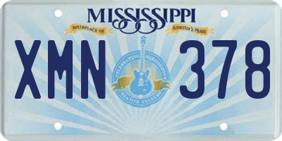 MS license plate XMN378