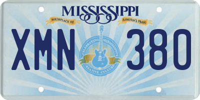 MS license plate XMN380