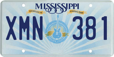MS license plate XMN381
