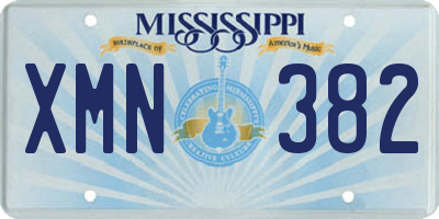 MS license plate XMN382