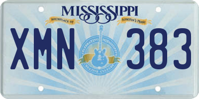MS license plate XMN383