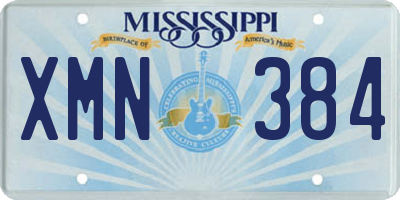 MS license plate XMN384