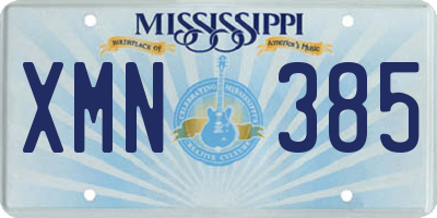 MS license plate XMN385
