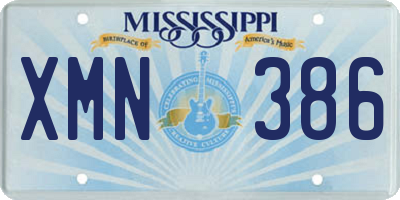 MS license plate XMN386