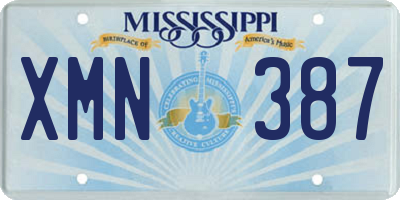 MS license plate XMN387