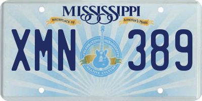 MS license plate XMN389