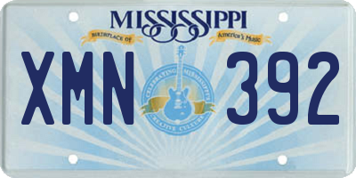 MS license plate XMN392