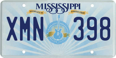 MS license plate XMN398