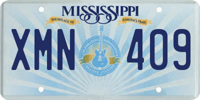 MS license plate XMN409