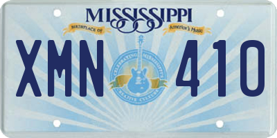 MS license plate XMN410