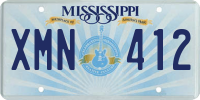 MS license plate XMN412