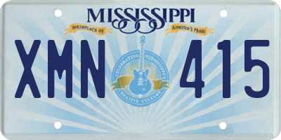 MS license plate XMN415