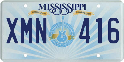 MS license plate XMN416