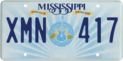 MS license plate XMN417