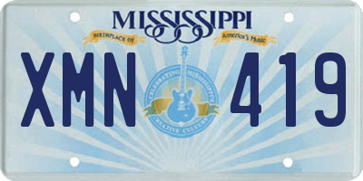 MS license plate XMN419