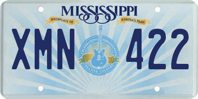 MS license plate XMN422