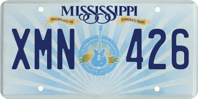 MS license plate XMN426