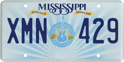 MS license plate XMN429