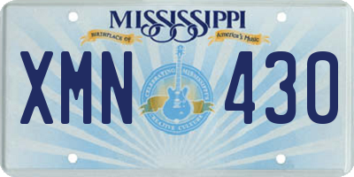 MS license plate XMN430