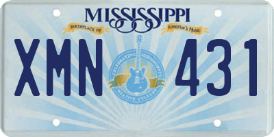 MS license plate XMN431