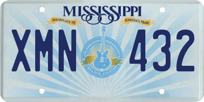 MS license plate XMN432
