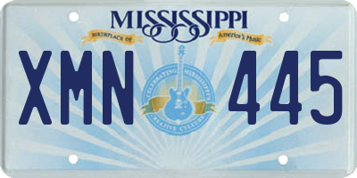 MS license plate XMN445