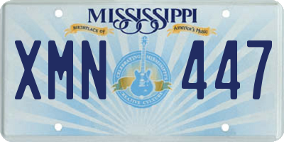 MS license plate XMN447