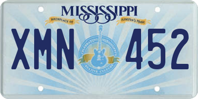MS license plate XMN452