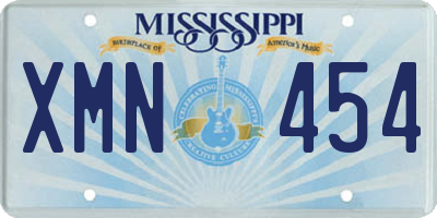 MS license plate XMN454