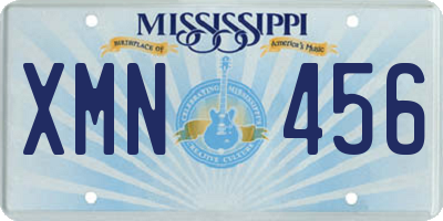 MS license plate XMN456