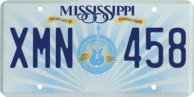 MS license plate XMN458