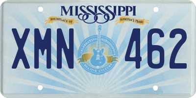 MS license plate XMN462
