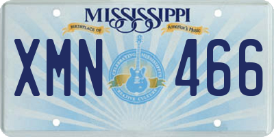 MS license plate XMN466