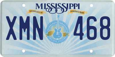 MS license plate XMN468