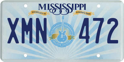 MS license plate XMN472