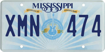 MS license plate XMN474