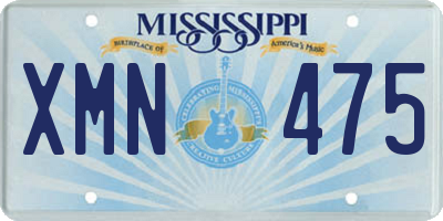MS license plate XMN475