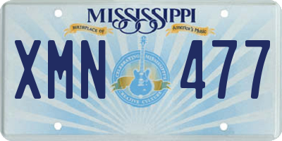 MS license plate XMN477