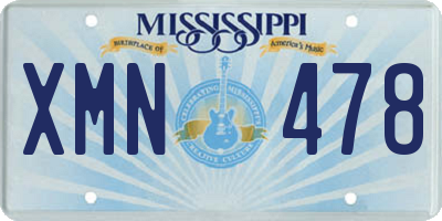 MS license plate XMN478