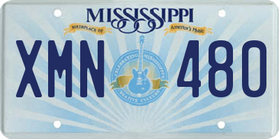 MS license plate XMN480