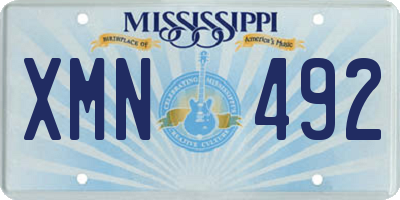 MS license plate XMN492