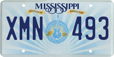 MS license plate XMN493