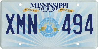 MS license plate XMN494